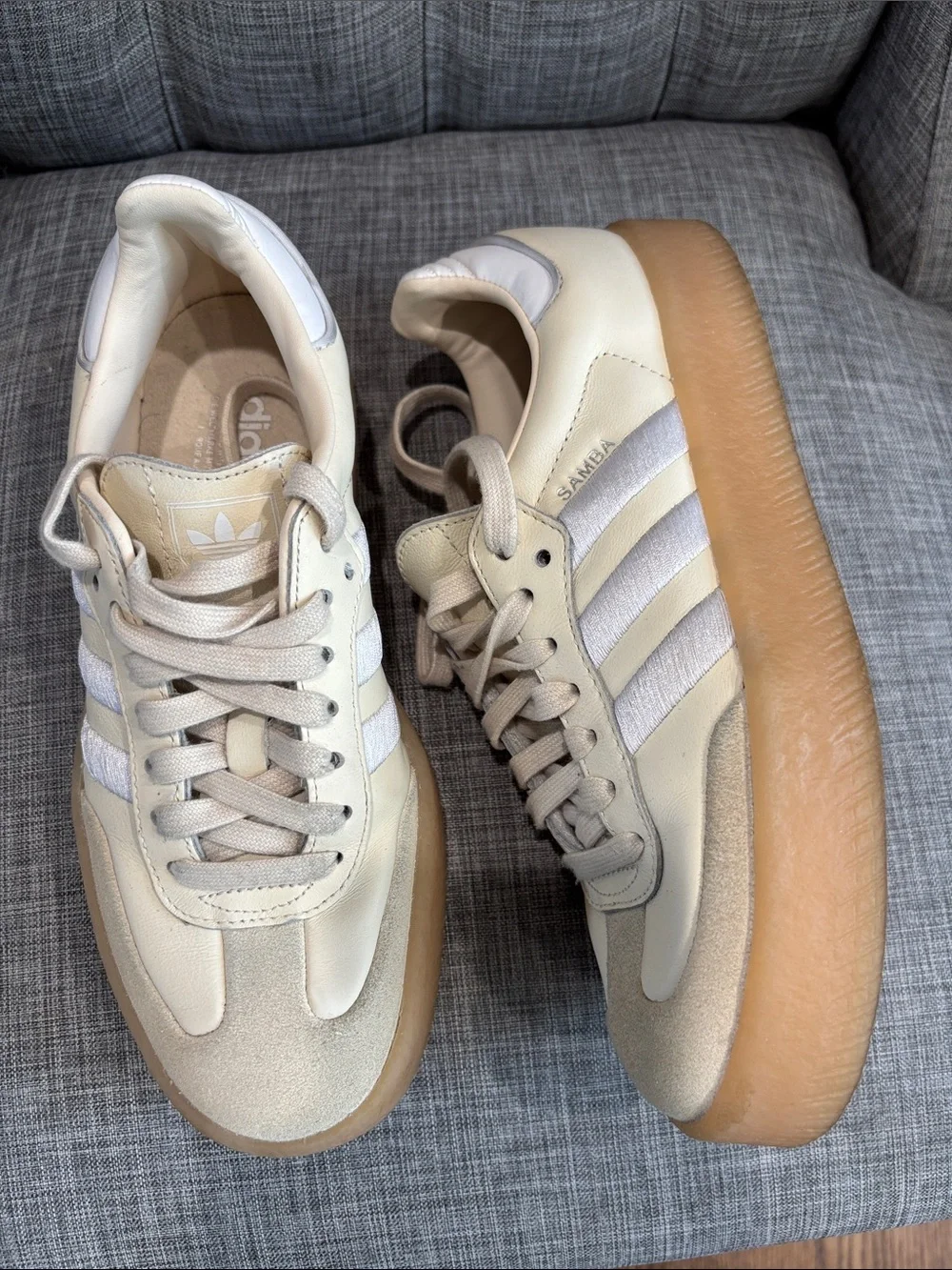 adidas Samba cream white gum sole sneakers